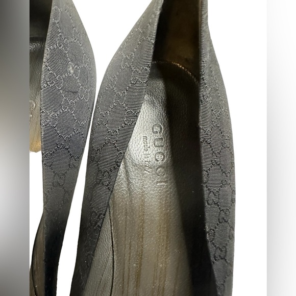 GUCCI Vintage GG Monogram Logo Pumps Heels US39.5 Pointed Toe shoes - Picture 3 of 16